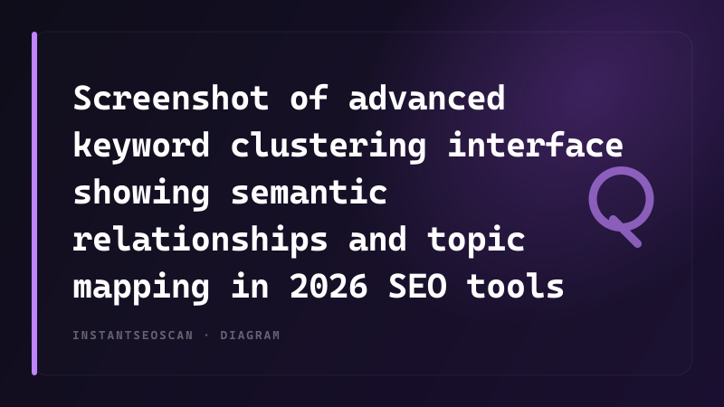 Screenshot of advanced keyword clustering interface showing semantic relationships and topic mapping in 2026 SEO tools